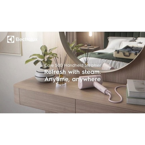 1200瓦 極淨呵護300摺疊手持式蒸氣掛燙機 (輕柔粉)