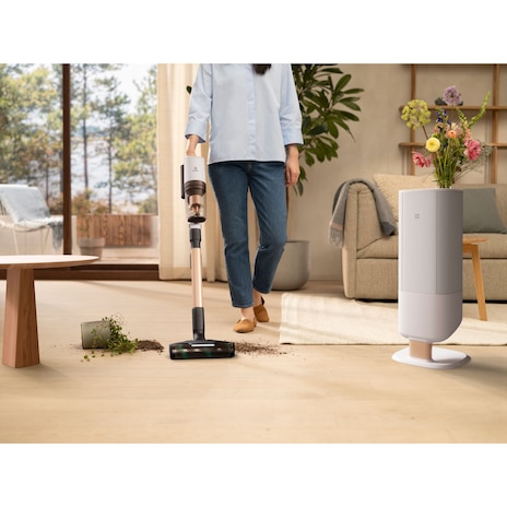 極適家居800 自動除塵無線濕拖吸塵器 (晨光白)