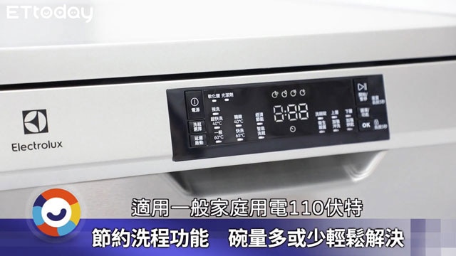 解放雙手！　伊萊克斯110V智能洗程洗碗機享完美極淨生活